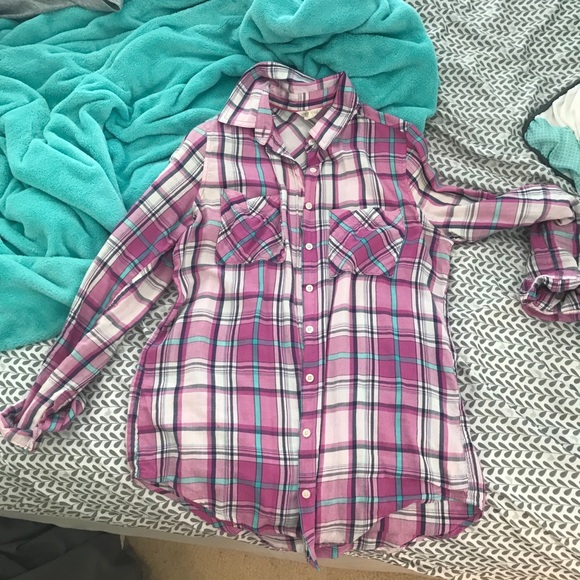 Purple and White Button Down Shirt - Picture 3 of 3